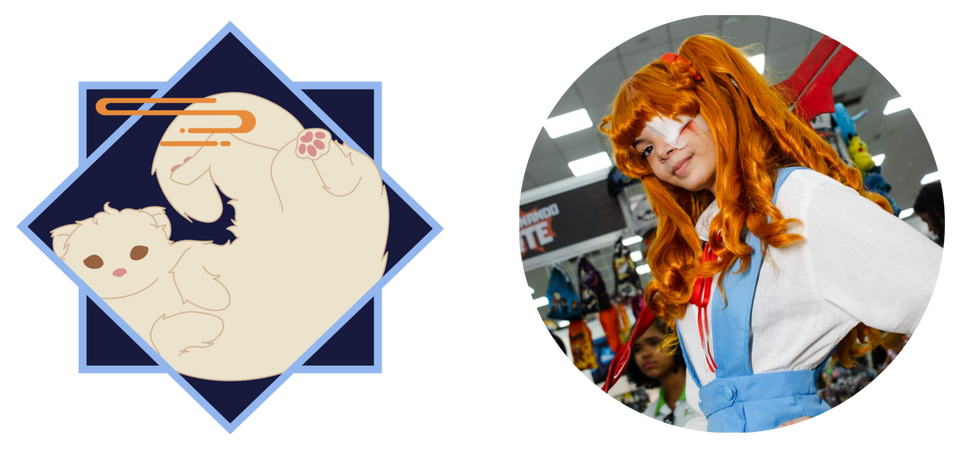 Logo com o mascote Xinxin / Cosplay de Asuka, GGCON 2023, fotógrafa @sathurzo no Instagram